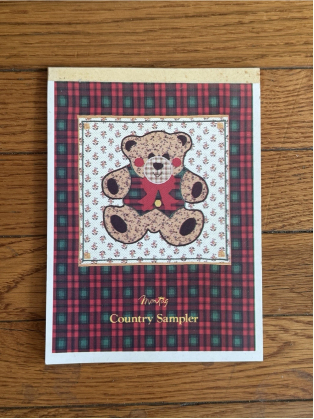 Vintage Country Sampler Montag Bear Stationery Set By Mead